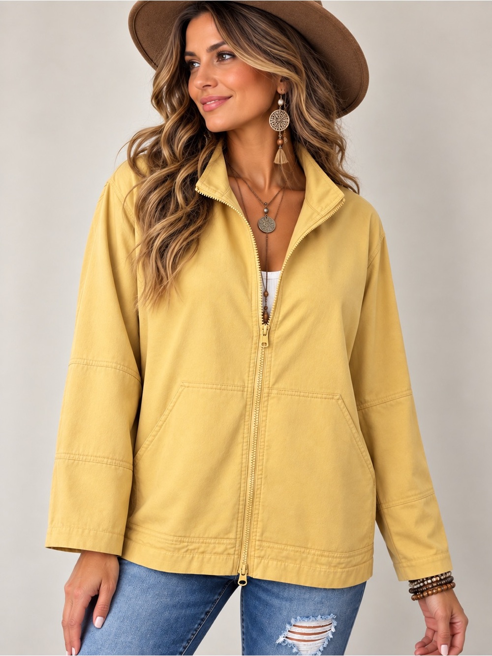Vintage Chico’s Butter Yellow Lightweight Jacket